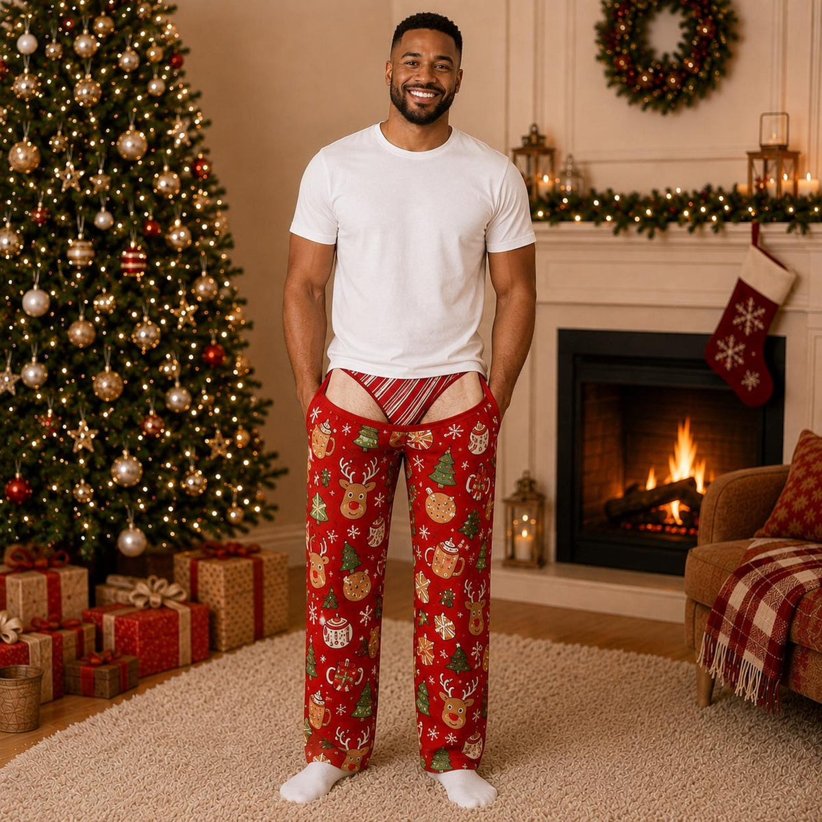 Funny Men Underwear Christmas Pajamas Pants, Personalized Gift For Husband Dad Grandpa 686278 WFD