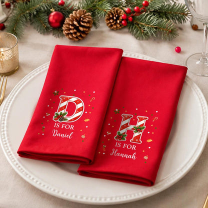 Personalized Christmas Napkins, Custom Name Holiday Gift For Family 686638 WFD