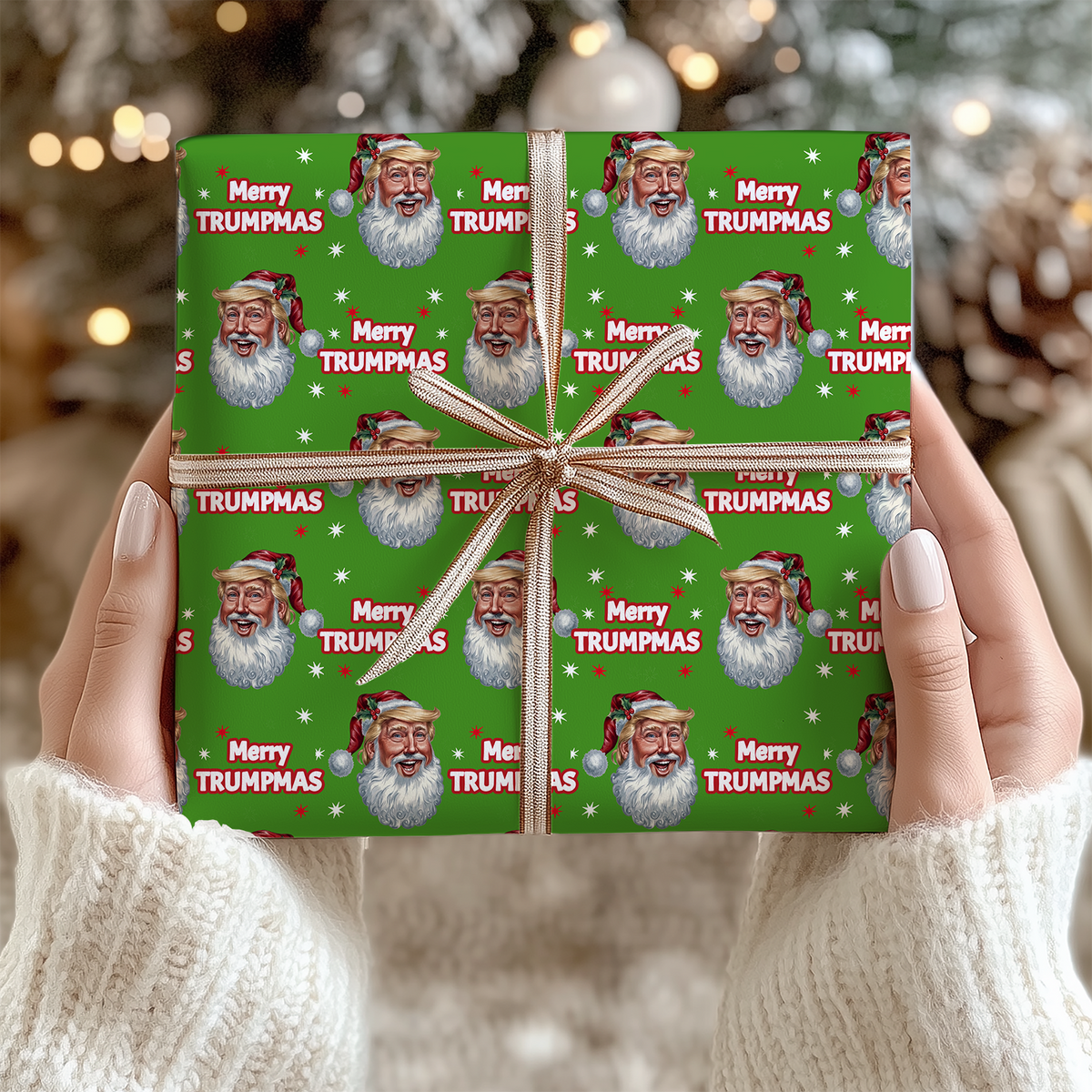 Personalized Merry Trumpmas Wrapping Paper, Funny Christmas Wrap 686224