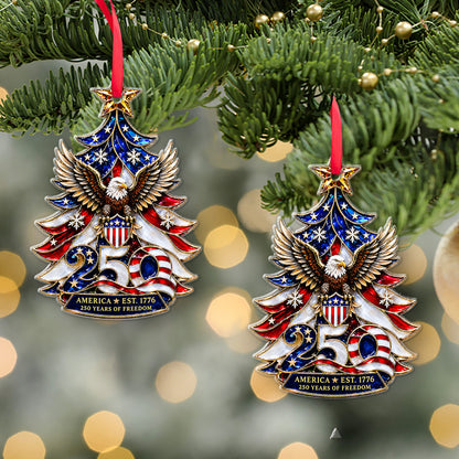 USA 250 Years Of Freedom Acrylic Ornament, America EST. 1776 Bald Eagle Patriotic Christmas Ornament 685789
