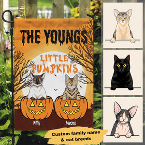 Halloween Little Pumpkins Personalized Custom Cat Garden Flag