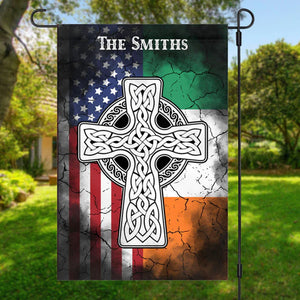 Irish And American Flag Personalized Custom Garden Flag C161