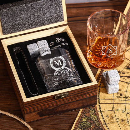 Groomsmen Gifts | Personalized Engraved Whiskey Glass | Custom Name Whisky Glass | Gifts for Dad 684773