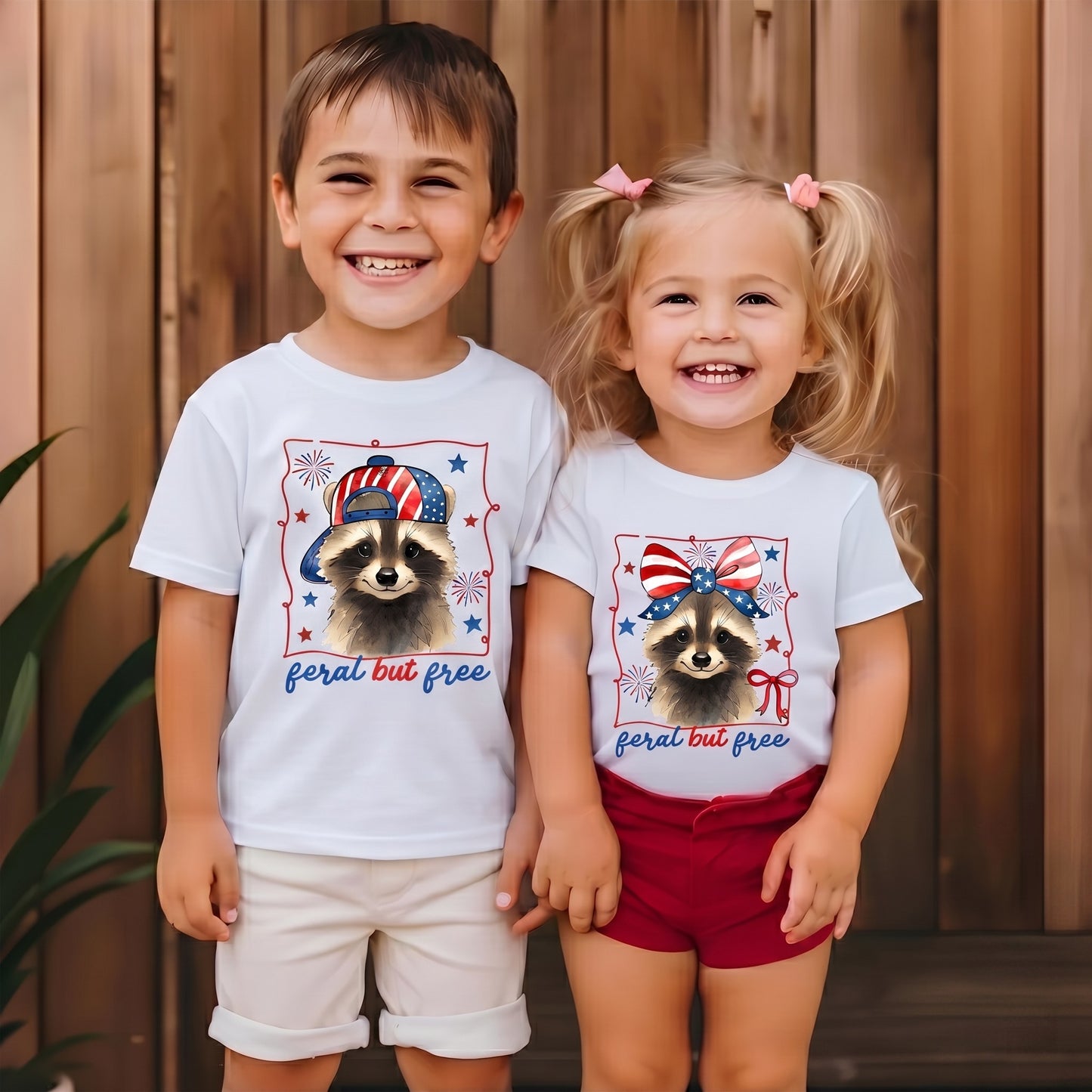 Feral But Free Raccoon Kid Shirt, USA 250th Anniversary Tee, Patriotic 4th Of July Shirt 685201