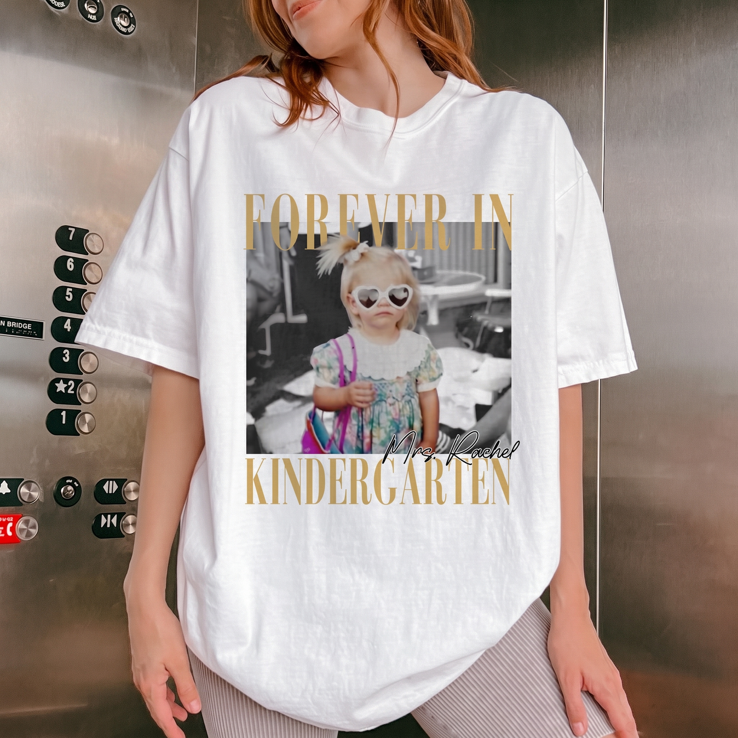 Custom Photo Forever In Kindergarten Shirt, Personalized Teacher Team Tee, Back To School Gift 685843 WFD