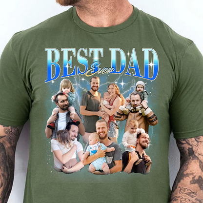 Custom Photo Best Dad Ever Dark Shirt, Personalized Tee Gift For Dad, Father’s Day Gift 685040