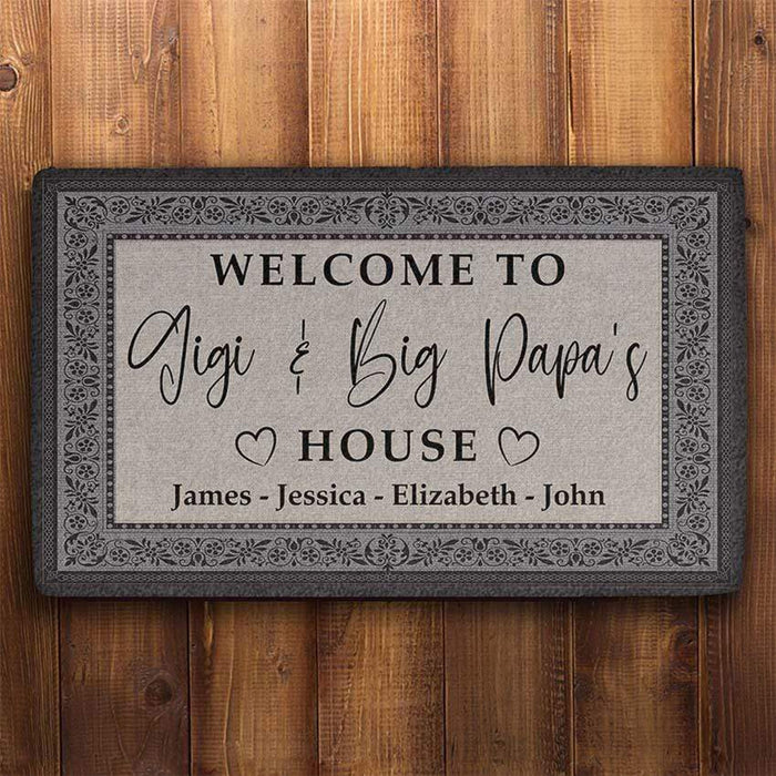 Welcome To Nana And Papas House Personalized Doormats