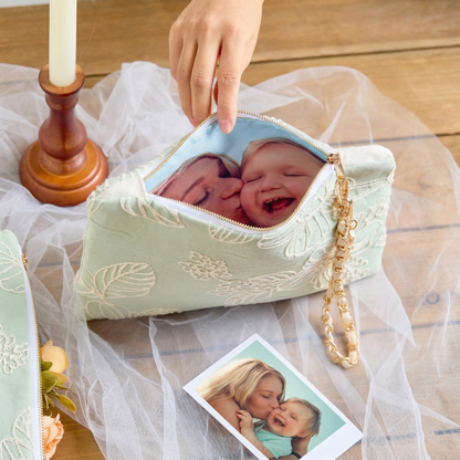 Custom Photo Wedding Clutch | Personalized Bridal Handbag | Handmade Memory Purse Gift For Mom 684683