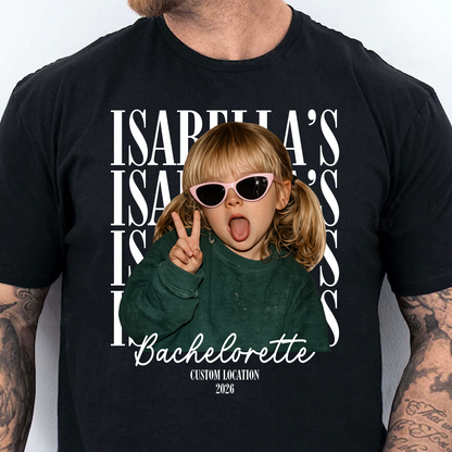 Custom Photo Bachelorette Dark Shirt, Personalized Bridal Party Tee, Gift For Besties 685714