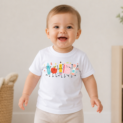 Cute School Supplies Kids Shirt, Crayon Pencil Notebook Tee, Back To School Shirt 685729