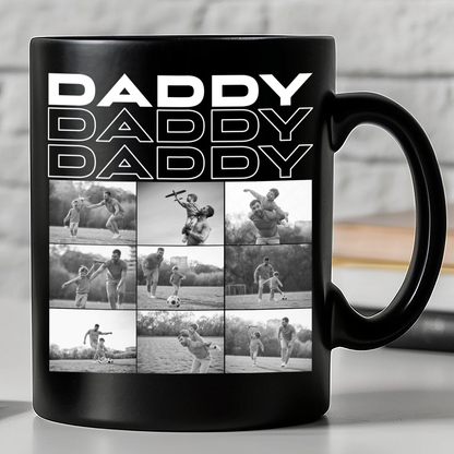 Custom Photo Daddy Black Mug, Father's Day Gift For Dad, Personalized Coffee Mug With Picture 685058