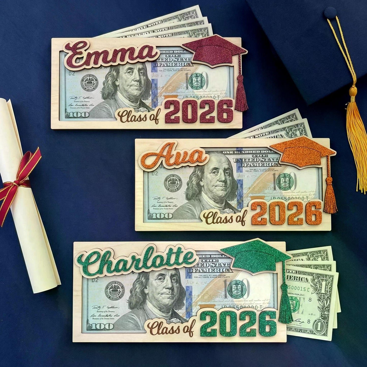 Personalized Graduation Money Holder, Class Of 2026 Graduation - High School Senior Gifts 684806