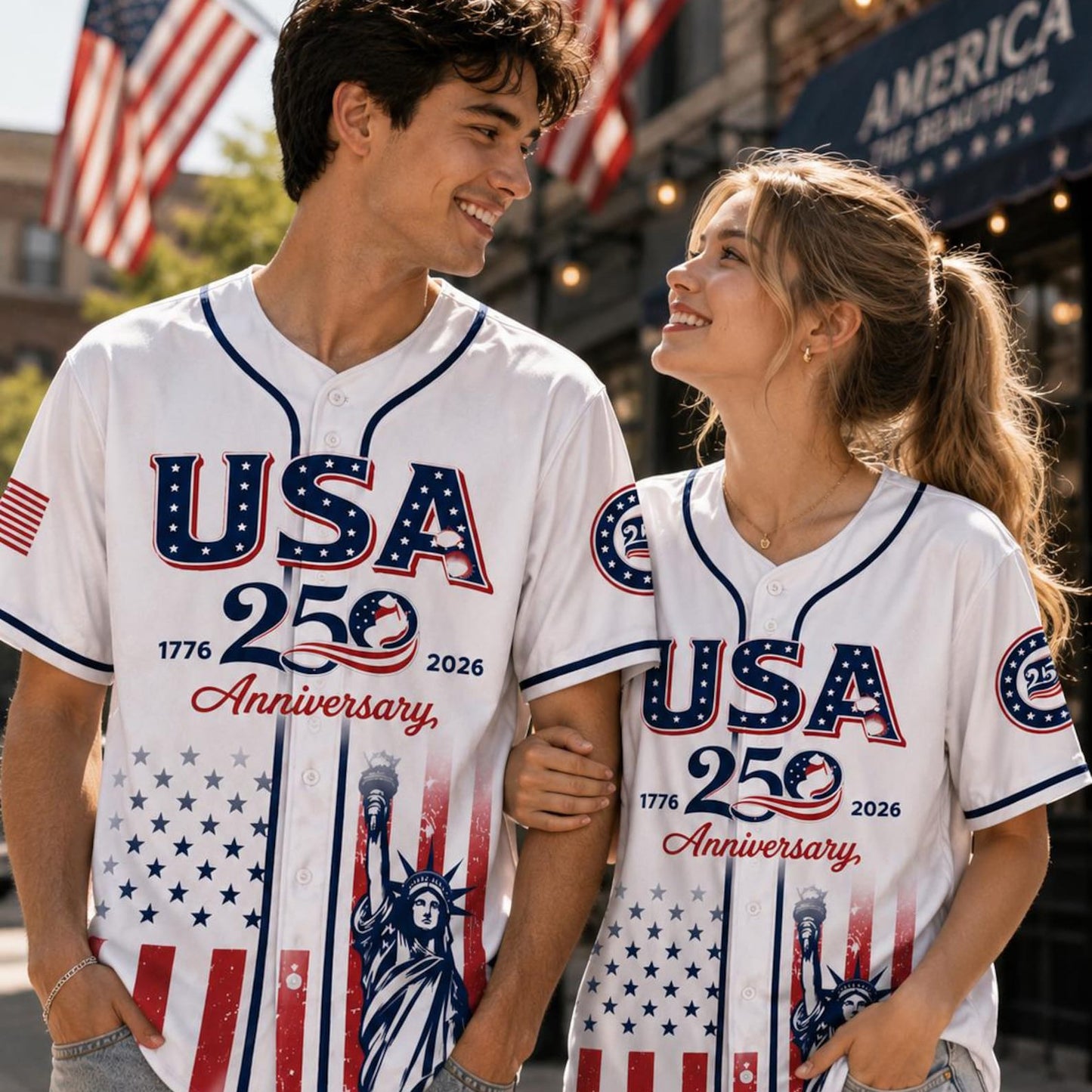 USA 250th Anniversary Baseball Jersey, America 1776-2026 Patriotic 4th Of July Shirt 685204