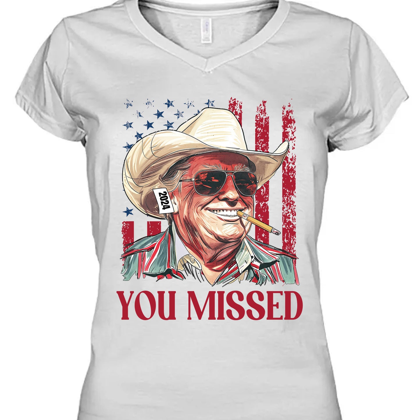 Trump You Missed Shirt | Trump Fight Tee | Trump Cowboy You Missed Shirt | Trump Supporters Shirt Bright C1490 - GOP