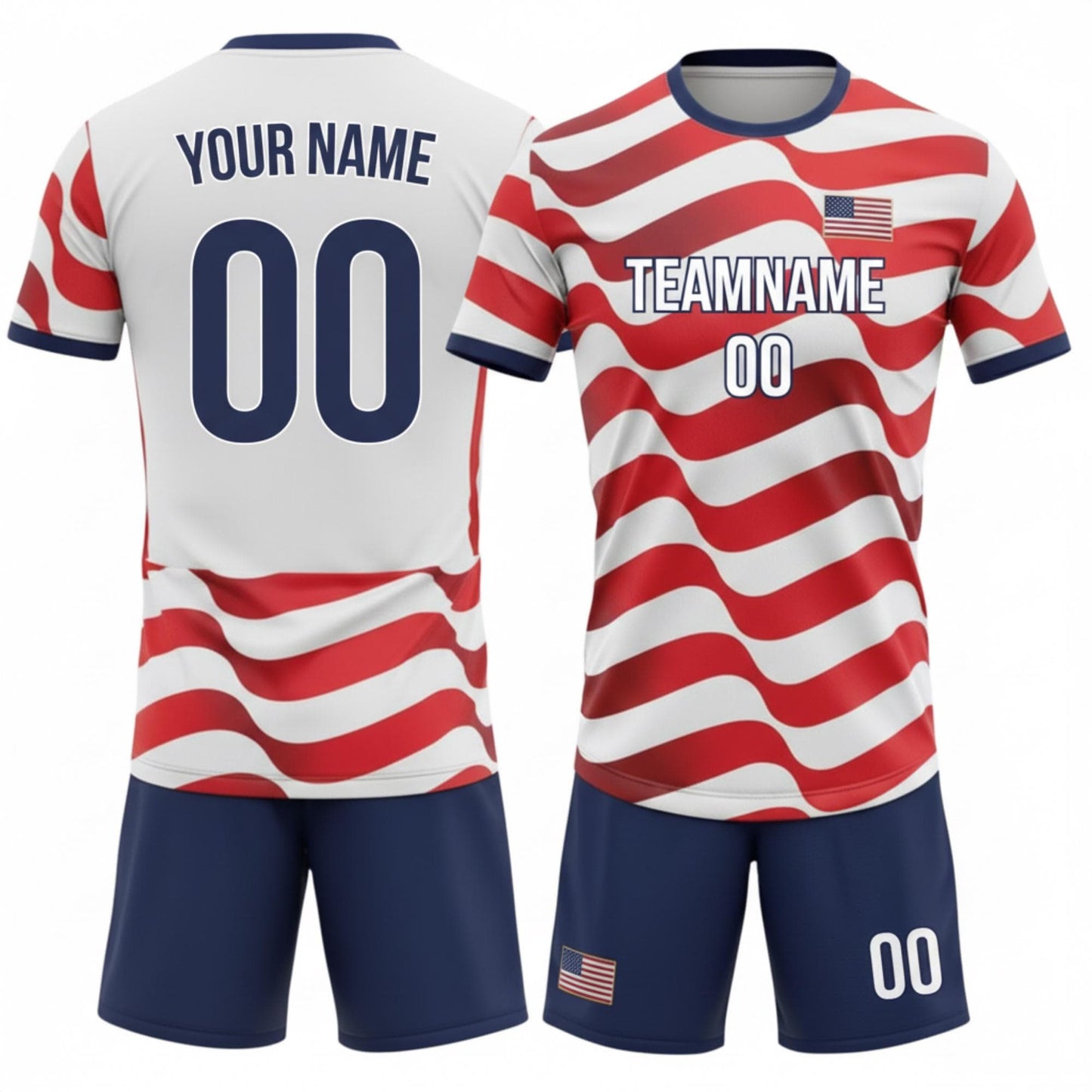 Personalized USA 2026 Soccer Jersey Set, Custom Name And Number America Shirt, Patriotic Soccer Uniform Kit 685387