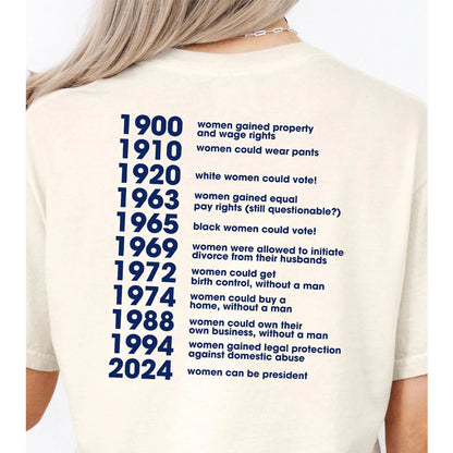 We Are Not Going Back Shirt | Kamala Harris 2024 Shirt | Democrat Front & Back Shirt Bright T1551 - KH2