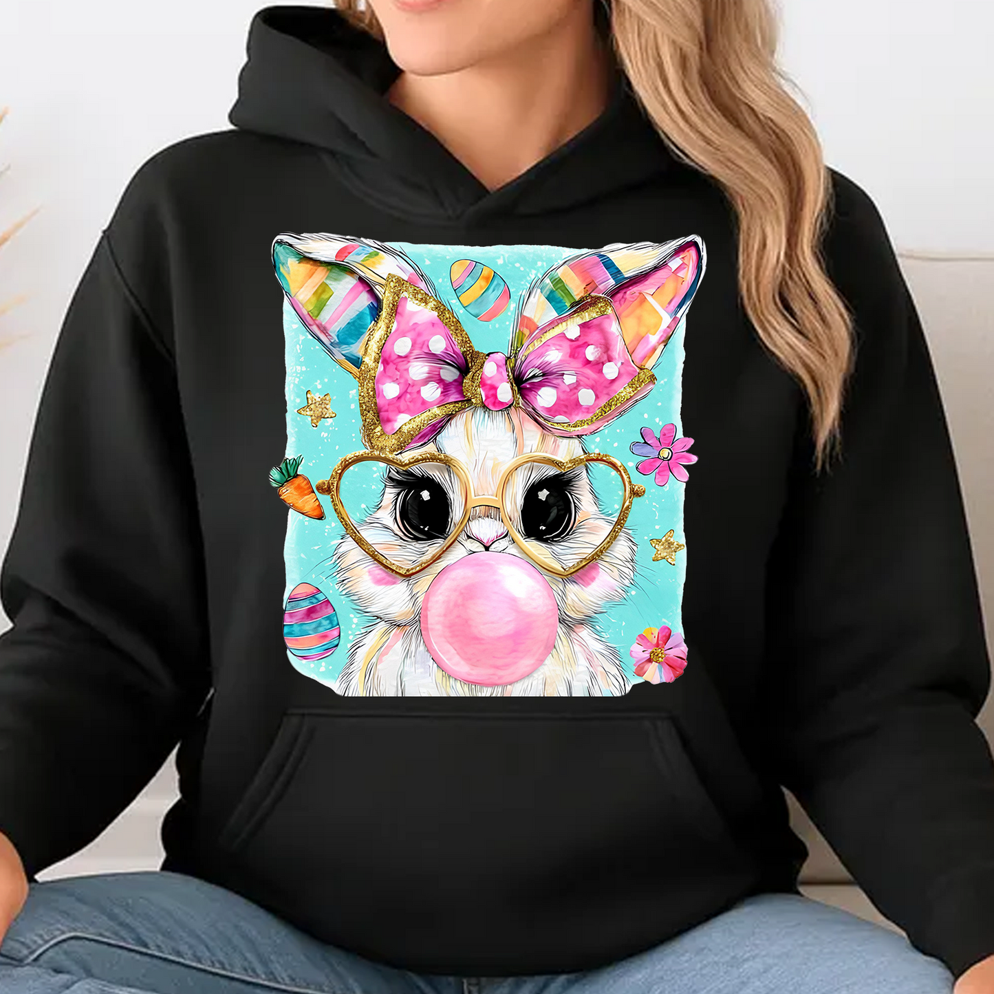 Easter Bunny - Bunny Blowing Bubblegum Dark Shirt | Easter Day T-Shirt 684446