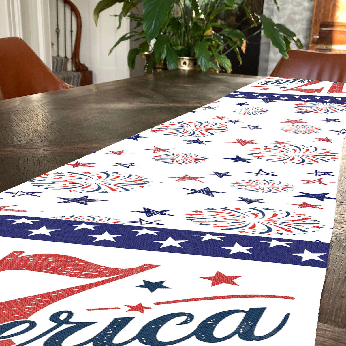 Land Of The Free 1776 Table Runner | Patriotic American Independence Day | 4th Of July Table Runner For Kitchen 682369