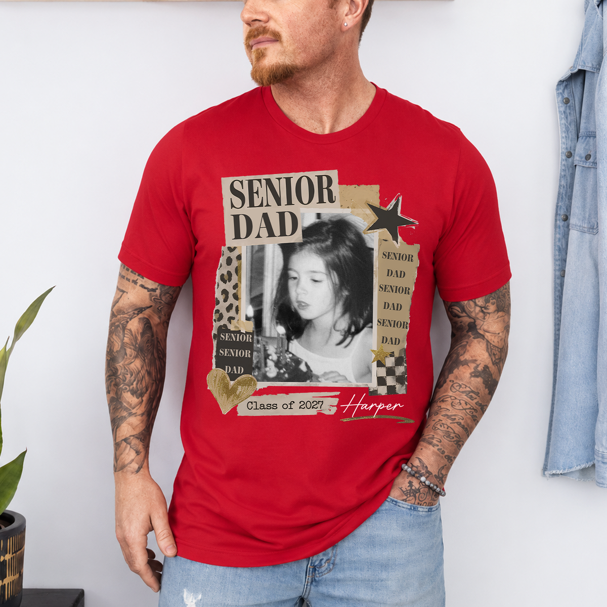 Custom Photo Senior Mom Dad 2027 Shirt, Personalized Class of 2027 Graduation Shirt, Proud Family Matching Tee 685722