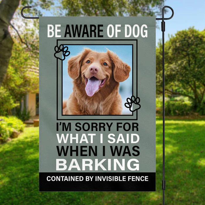Beware Of Dog Personalized Custom Photo Garden Flag C179