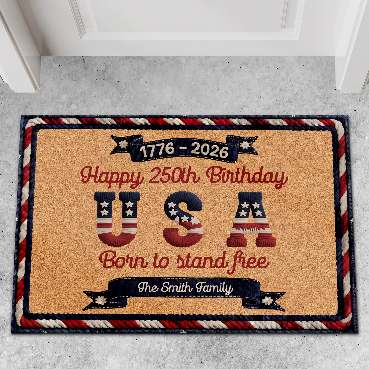 America 250 Years Anniversary Doormat | Patriotic 1776–2026 Semiquincentennial House Decor 684662