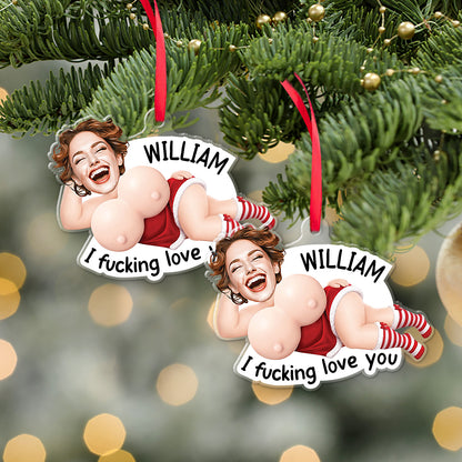 Custom Photo Squishy Acrylic Ornament, Personalized Anniversary Gift For Couple, Funny Christmas Gift 686361