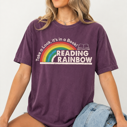 Take A Look It's In A Book Comfort Colors Shirt, Reading Rainbow Tee, Back To School Gift 685552