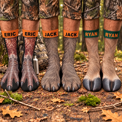 Personalized Animal Paw Illusion Socks, Funny Gag Gift For Hunters 686911 WFD