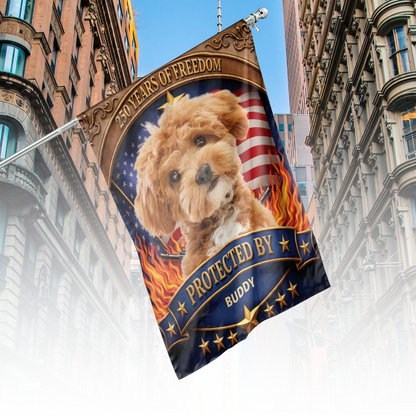 Custom Dog Photo America 250 Years Of Freedom Flag | Patriotic 4th Of July House Flag 684703