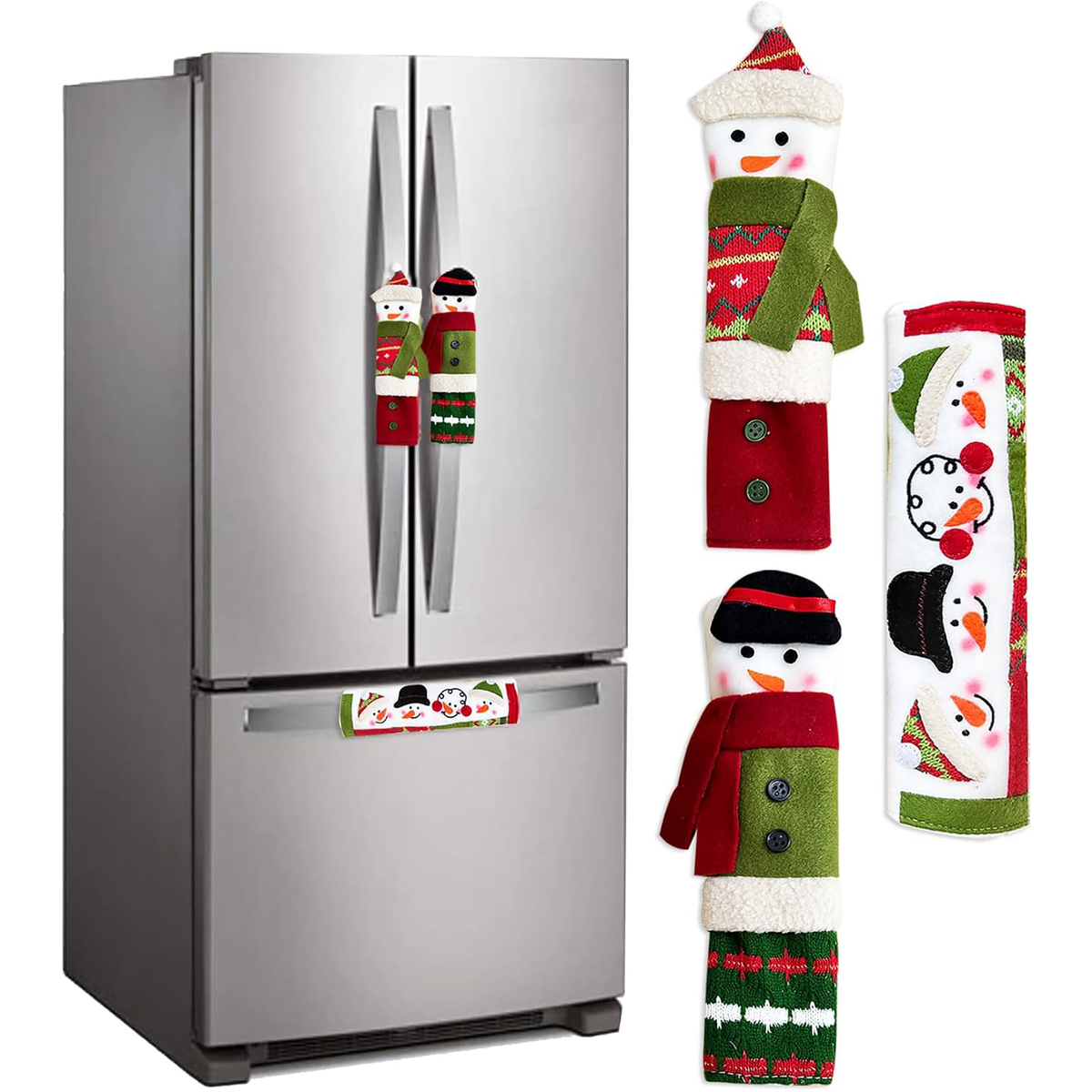 Personalized Christmas Handle Covers, 3 Piece Snowman Kitchen Appliance Decor Set 686369 WFD
