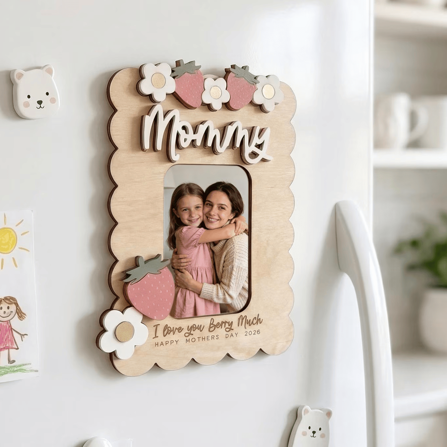 Personalized I Love You Berry Much Photo Magnet | Mothers Day Picture Frame | Gift For Mom,Grandma 684676