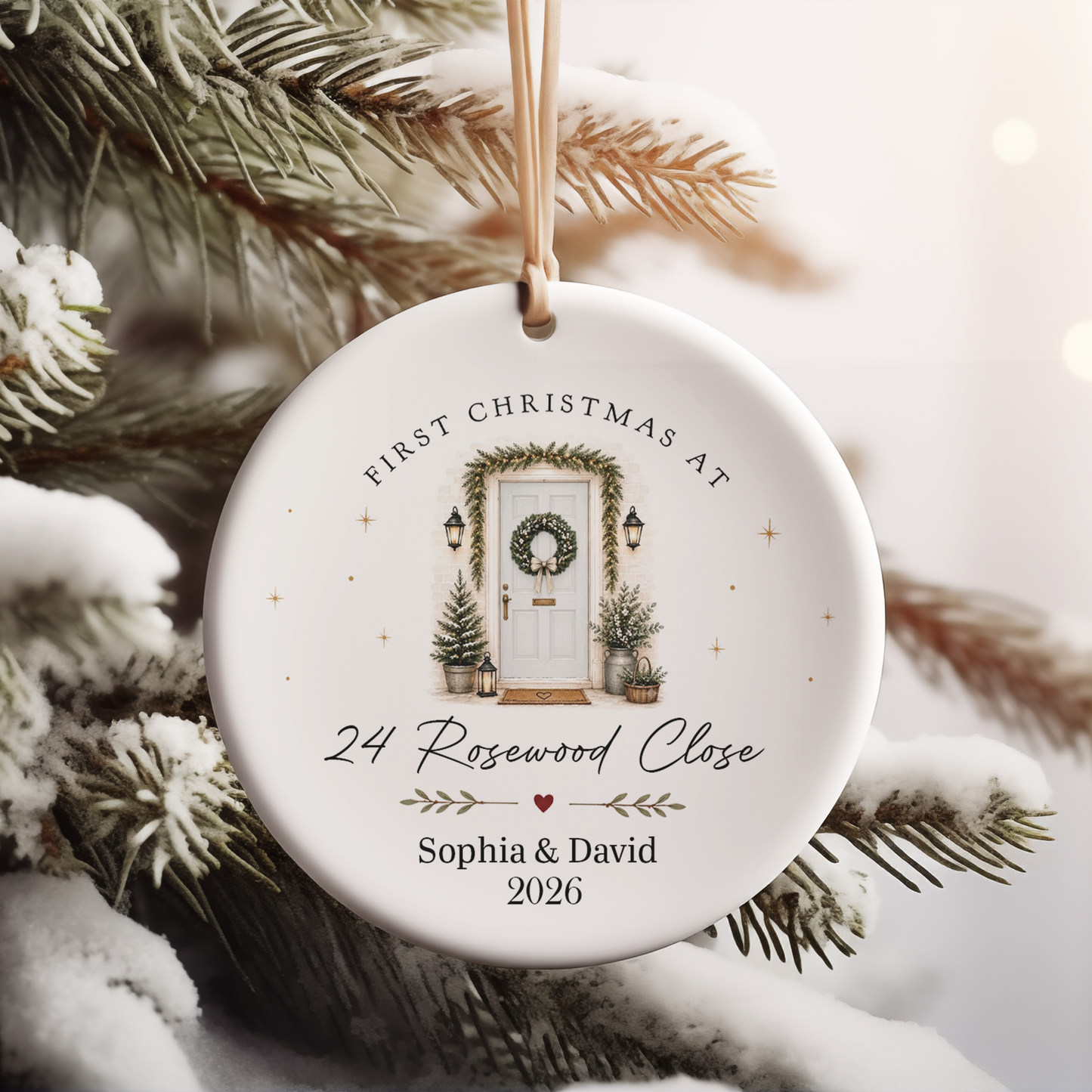 Personalized First Christmas Ceramic Ornament, Custom New Home Ornament, Christmas Keepsake Gift 686026
