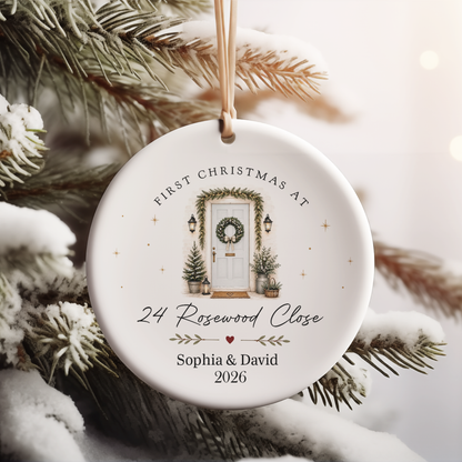 Personalized First Christmas Ceramic Ornament, Custom New Home Ornament, Christmas Keepsake Gift 686026