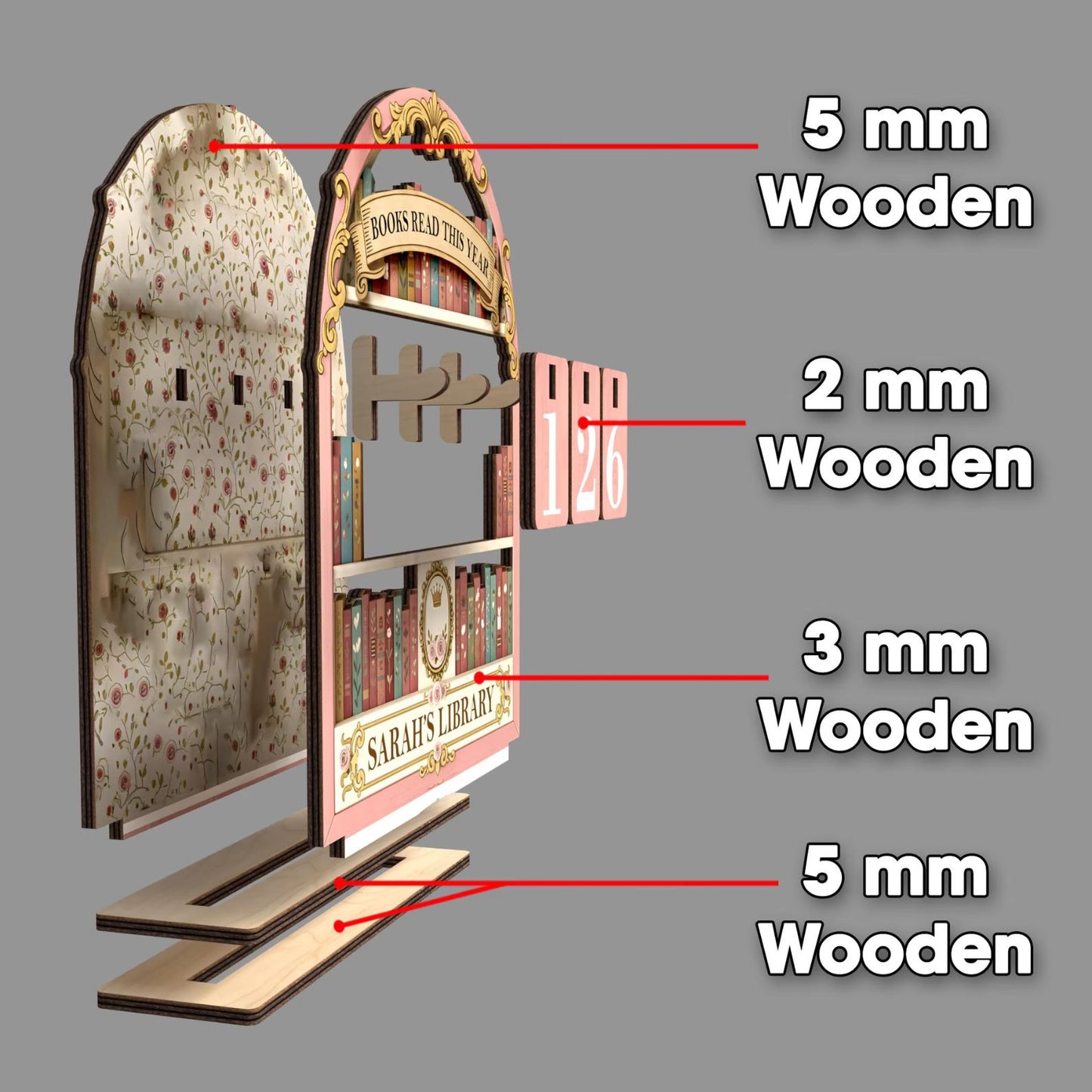 Vintage Book Read Tracker, Personalized Book Lover Gift, Reading Tracker, Books Read This Year Counter, Reading Lover Gift, Library Decor