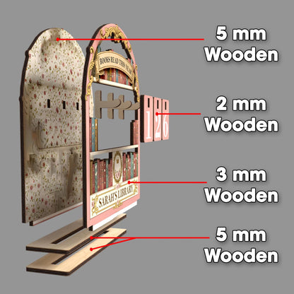 Vintage Book Read Tracker, Personalized Book Lover Gift, Reading Tracker, Books Read This Year Counter, Reading Lover Gift, Library Decor