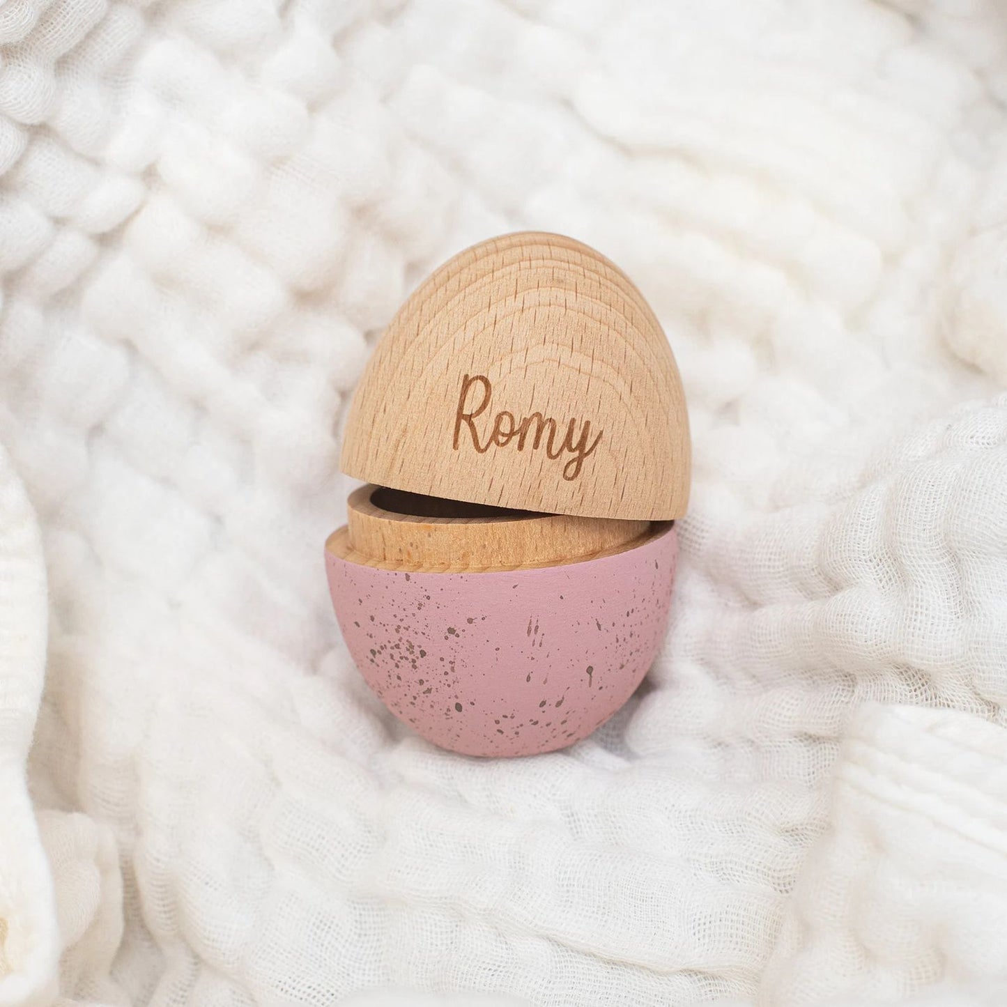 Personalized Wooden Easter Egg | Custom Speckled Beech Wood Fillable Egg | Custom Easter Gift 684465
