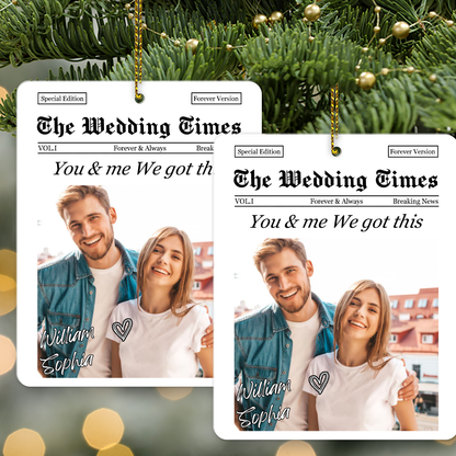 Custom Couples Photo Acrylic Ornament, Personalized The Couple Time Ornament, Christmas Keepsake Gift 685972