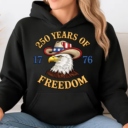 Faux Embroidery Patriotic Eagle Dark Shirt | USA 250 Years Of Freedom Shirt, Patriotic Tee 684492