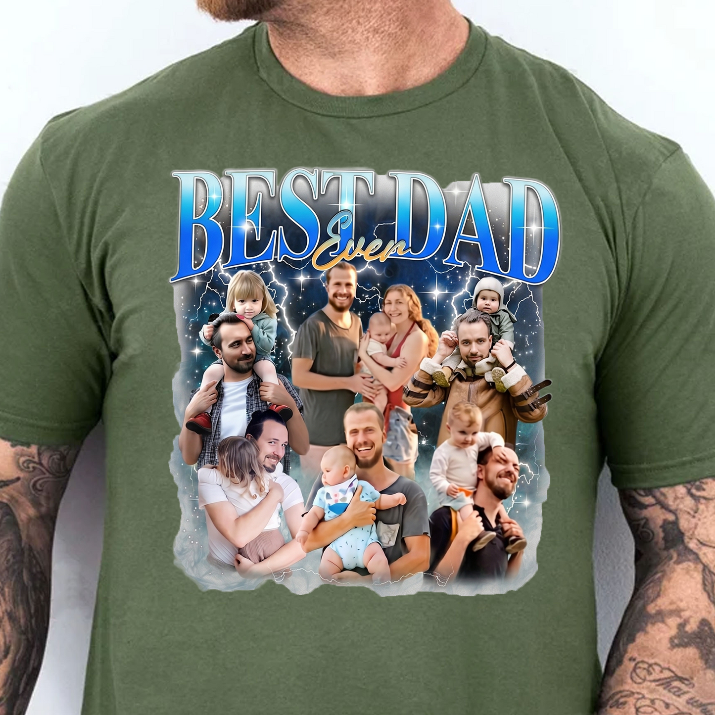 Custom Photo Best Dad Ever Dark Shirt, Personalized Tee Gift For Dad, Father’s Day Gift 685040
