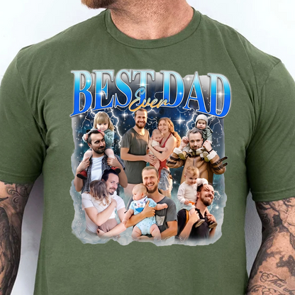 Custom Photo Best Dad Ever Dark Shirt, Personalized Tee Gift For Dad, Father’s Day Gift 685040