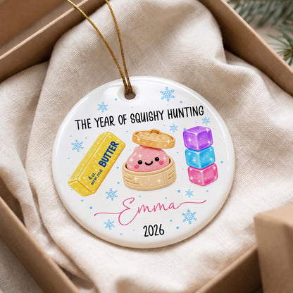 Personalized Squishy Ceramic Ornament, Custom Kids Name Year Of Squishy Hunting Christmas Gift 686441 WFD