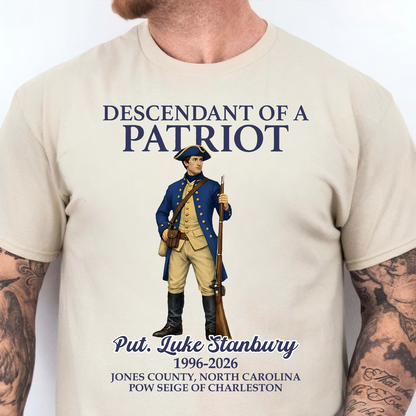 Custom Name Descendant Of A Patriot Bright Shirt | Personalized Sweatshirt | Patriotic Tee 684471