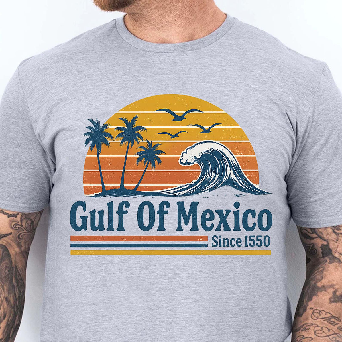 Retro Sunset Gulf Of Mexico Since 1550 Shirt, Mexico Beach Shirt, Anti Gulf Of America Shirt, Political Tee, 8647 Anti Trump 682172