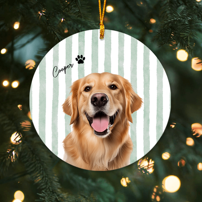 Personalized Pet Memorial Ceramic Ornament, Custom Photo Christmas Keepsake Gift 685920
