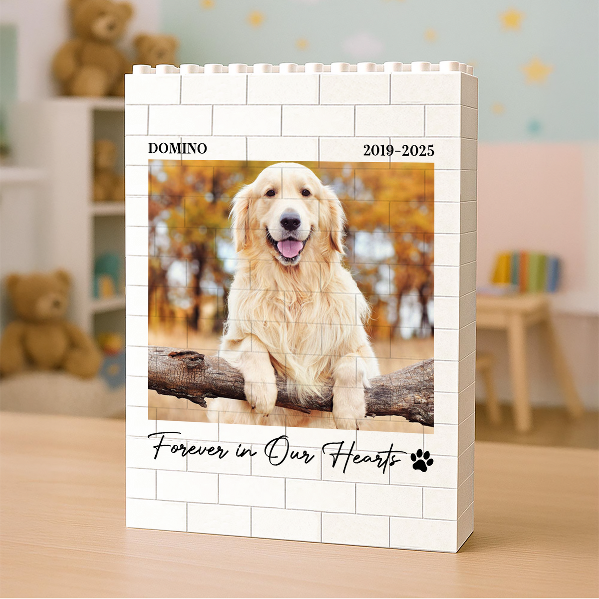Custom Pet Photo Memorial Building Blocks, Personalized Pet Loss Gift 685999