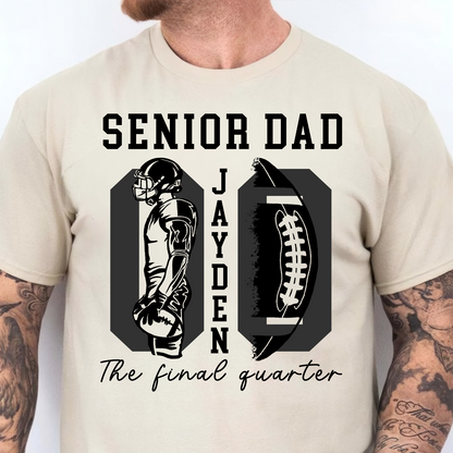 Custom Name And Number Senior Dad & Mom 2027 Shirt, Personalized Game Day Tee, Senior Football Parents Gift 685797