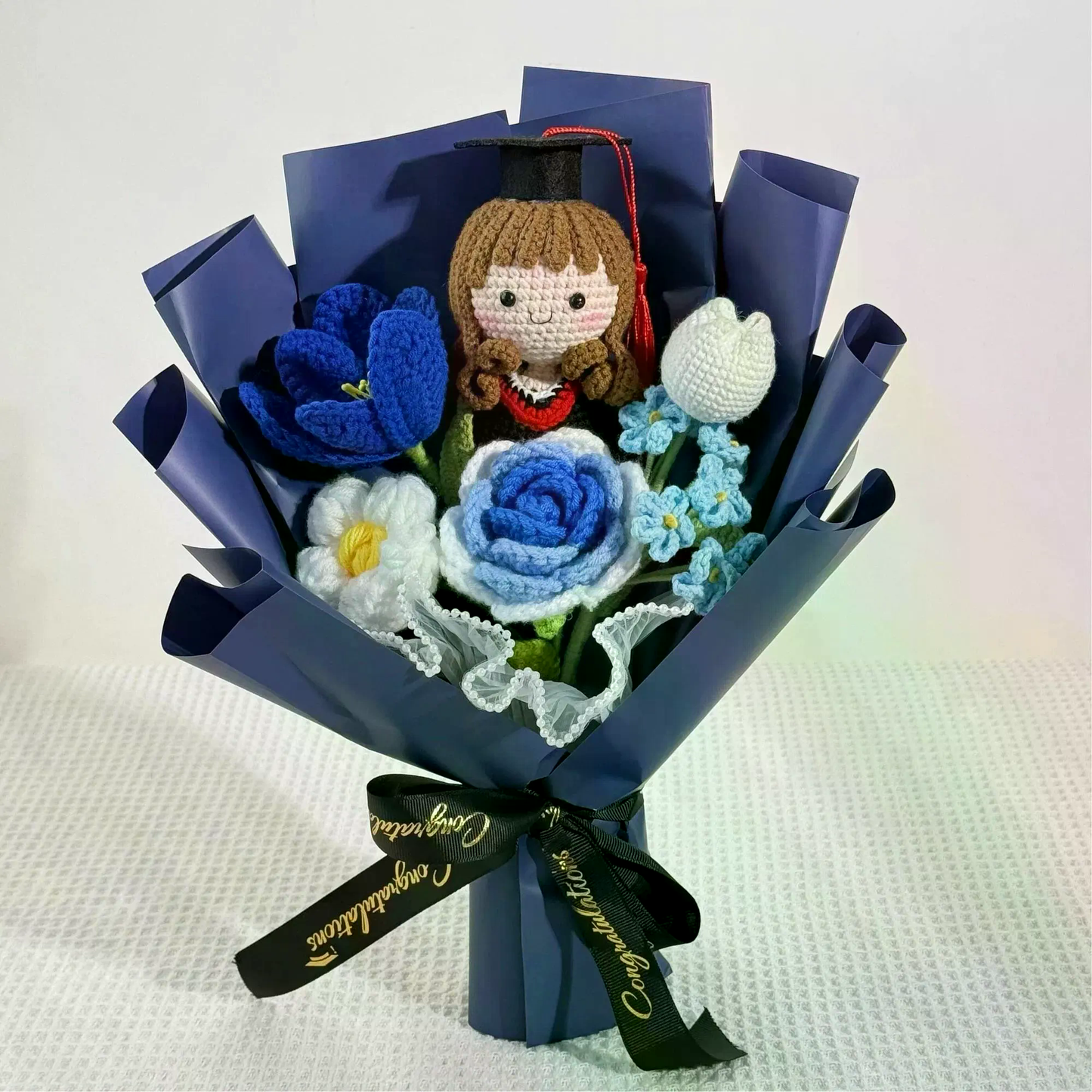 Personalized Crochet Graduation Bouquet | Handmade Class Of 2026 Bouquet Gift For Graduation 684738