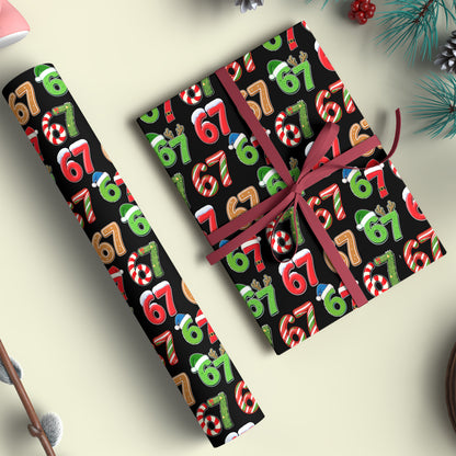 Funny 6 7 Wrapping Paper | Six Seven Christmas Wrap | 67 Meme Funny Christmas Gift Wrap | Ideas For Family - 683651