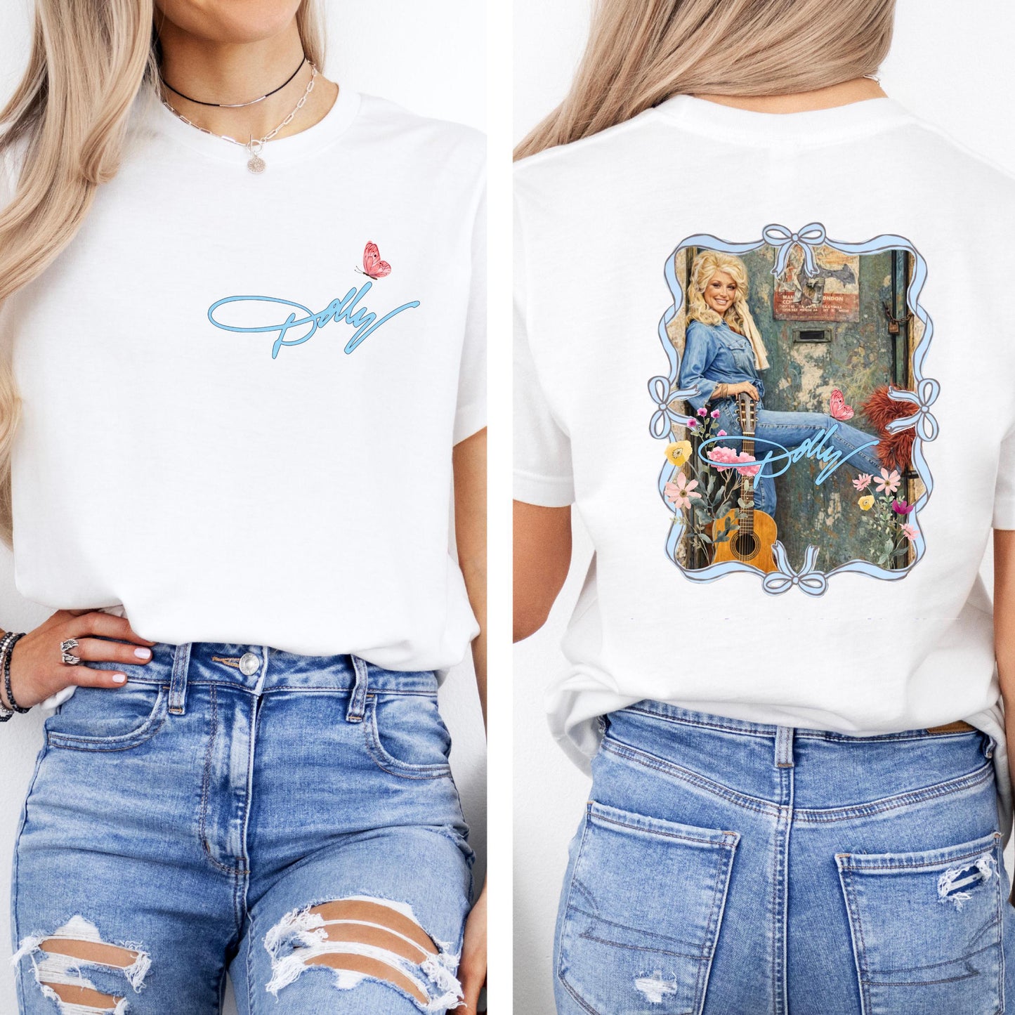 Dolly Parton Pocket & Back Bright Shirt, Country Music Graphic Tee, Dolly Parton Memorial Shirt 686074 WFD