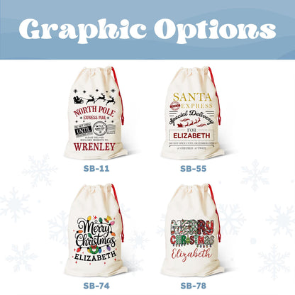 Personalized North Pole Santa Sack, Custom Name Christmas Gift Bag, Holiday Gift For Family 686716 WFD
